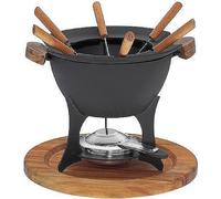 kela Set à Fondue à la Viande 11pcs, Fondue en Fonte pour 6 Personnes Country, Set à Fondue avec Support de pâte à brûler, fourchettes, Support de fourchettes