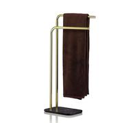 kela 20020 Porte-Serviettes Luxe, métal doré et marbre Noir, Hauteur 80,5 cm, Liron, Or, 30x20x80,5 cm
