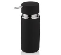 Kela 20421 Distributeur de Savon Liquide Céramique/Caoutchouc Noir 300 ml