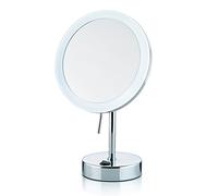 Kela 20628 Sabina Miroir Cosmétique sur Pied avec Lumière Grossissant 3x Métal Chromé 22,5 x 15 x 34,5 cm