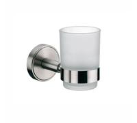 Kela 21580 porte-verre à dent mural, acier inoxydable et verre satiné, 'Marbea'