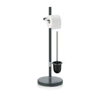 kela 22231 Set WC support papier toilette + brosse, acier mat anthracite, 'Sinerio' 76,5 x 76,5 x 25 cm