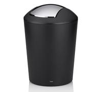 Poubelle KELA 22270 marta poubelle de salle de bain avec couvercle à bascule plastique noir 1,7 l