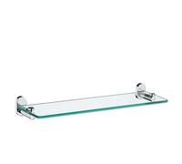 kela 22686 étagère de Salle de Bain, Acier Inoxydable et Verre de sécurité, 'Lucido', Transparent 50 x 14 x 6 cm