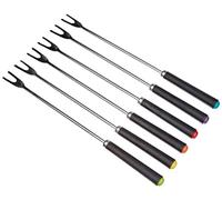 Kela 79313 lot de 6 fourchettes à fondue, acier inoxydable, manches plastique, 'Morena'