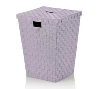 kela Alvaro Panier à linge en plastique polypropylène, violet, 40 x 40 x 52 cm, avec couvercle