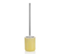 kela AVA Brosse WC avec récipient 44,5 cm avec tête de Brosse Interchangeable, Brosse WC en céramique, poignée en Acier Inoxydable, Jaune