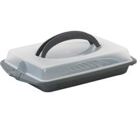Kela boîte à gâteaux rectangulaire avec couvercle, 45 x 30 x 9 cm, gris