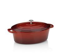 kela Bräter Gusseisen oval 6 Liter, Induktion Gussbräter mit Deckel backofengeeignet CALIDO, Gusseisen Topf emailliert