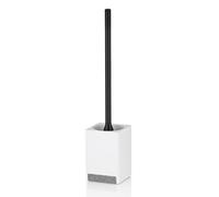 kela Brosse à WC avec réservoir 45,5 cm Cube, Brosse à WC avec tête de Brosse Interchangeable, Ensemble Brosse WC, Manche INOX, Blanc Mat