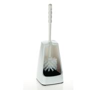 kela Brosse à WC avec réservoir Semi-Ouvert, 38 cm, Brosse pour Toilettes, Ensemble Brosse WC Levin, Blanc