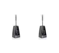 kela Brosse à WC avec réservoir Semi-Ouvert, 38 cm, Brosse pour Toilettes, Ensemble Brosse WC Levin, Gris foncé (Lot de 2)