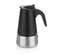 kela Cafetière espresso à induction, machine à espresso pour 4 tasses, cafetière moka 200ml, FERRARA, cafetière en acier inoxydable noir mat