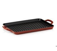 Kela Plaque à griller 11939 Calido – fonte émaillée, compatible induction, 35 x 25 cm, rouge