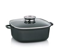 kela Cocotte 28 x 28 cm, Couvercle avec bouton de réglage de l'arôme, Poêle à induction KERROS, Fonte d'aluminium revêtue, Poêle à paella à bord haut