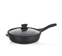 kela Cocotte 28cm bord haut STELLA NOVA, poêle à frire à induction avec couvercle en verre, fonte d'aluminium revêtue, poêle à paella