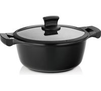 kela Casserole à induction 24 cm avec couvercle en verre STELLA NOVA, Casserole grande 3,5 L avec Oil Control System, fonte d'aluminium revêtue, poignée Softtouch