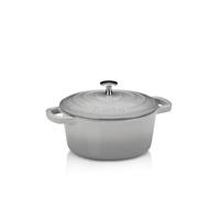 kela Cocotte en fonte ronde 2,5 litres, Dutch Oven CALIDO, Cuve en fonte à induction avec couvercle, émaillée, gris clair