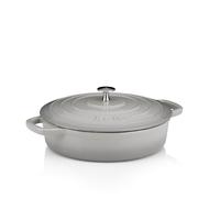 kela Cocotte en fonte ronde 3,2 litres, Dutch Oven CALIDO, Cuve en fonte à induction avec couvercle, émaillée, gris clair
