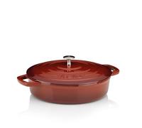 kela Cocotte en fonte ronde 3,2 litres, Dutch Oven CALIDO, Cuve en fonte à induction avec couvercle, émaillée, rouge