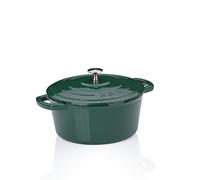 kela Cocotte en fonte ronde 3,8 l - Cocotte en fonte émaillée avec couvercle - Pour induction - Vert