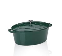 kela Cocotte ovale en fonte - 9,3 l - Pour induction - Avec couvercle - En fonte émaillée - Vert