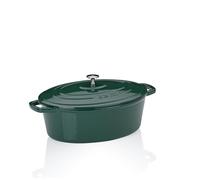 Kela Cocotte ovale en fonte émaillée 6 l pour induction avec couvercle Vert