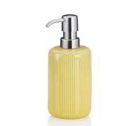 kela Distributeur de Savon 350 ML AVA, Distributeur de Savon Jaune, céramique, Flacon Pompe, Distributeur de Liquide Vaisselle Rechargeable, Brillant