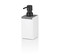 KELA Distributeur de savon Cube polyrésine blanc 300 ml KL-23694