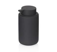 kela Distributeur de Savon Sana, 300 ML, Ø 9 cm, céramique, Noir, Surface caoutchoutée, avec tête de Pompe Noire, 23959