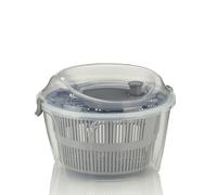 kela Essoreuse à Salade avec Couvercle 24,5 cm, Rotation à Gauche et à Droite, Salad Spinner, passoire en Plastique pour essoreuse à Salade ou passoire pour légumes, Fruits, Penne, MAILIN, Gris