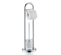 kela Garniture de WC avec Support de Papier Toilette et Porte-Brosse 65cm, Brosse pour WC avec Porte-Brosse Ouvert Fabio, métal Brillant