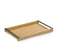 kela Grand Plateau de Service en Bambou 54 x 34,5 x 4,5 cm KIRIL, Plateau rectangulaire en Bois avec poignées métalliques, antidérapant
