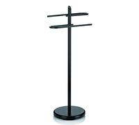 Kela 20543 Porte-Serviettes sur Pieds 2 Barres, Métal Noir, Hauteur 88 cm, 'Ken'