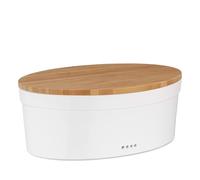 kela Keramik Boîte à pain avec trous d'aération 36,5x23,5x14cm, Boîte à pain céramique, SALENA, Pot à pain blanc