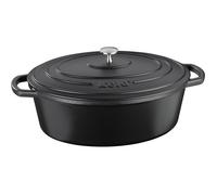 kela Cocotte en fonte ovale 9,3 litres, Dutch Oven CALIDO, Cuve en fonte à induction avec couvercle, émaillée, noire
