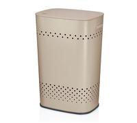 Kela Panier à linge MALAGA – avec couvercle, bonne aération, 39,5×29,5×57,5 cm – beige