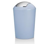 kela Marta - Petite poubelle de salle de bain avec couvercle basculant - En plastique - Bleu givré mat - 1,7 l