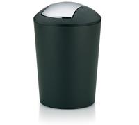 Kela Poubelle de salle de bain Marta – 5 L – couvercle basculant – plastique noir mat