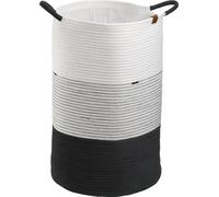 KELA Panier à linge Hedda mélange coton/polyester blanc/noir 57,0 cm 40,0 cm KL-24453