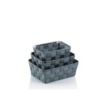 KELA Panier Alvaro set PP, gris, 3pcs KL-23027