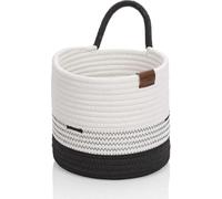 KELA Panier Hedda 20 cm mélange coton/polyester blanc/noir KL-24455