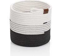 KELA Panier Hedda 23 cm mélange coton/polyester blanc/noir KL-24456