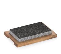 kela 16647 Pierre Chaude Country 24x16cm 2 pièces en Granite/Acacia, Bois, Brun/Gris, 24 x 16 x 4 cm