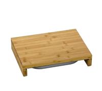 kela Planche à découper avec bac de récupération 36 x 27 x 7 cm KENINA, Planche à découper en bambou grande avec bac intégré en acier inoxydable, planche en bois
