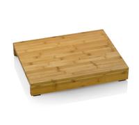 kela Planche à découper avec bacs de récupération 46 x 36 x 7 cm KENINA, Planche à découper en bambou grande avec 3 bacs intégrés en acier inoxydable, planche en bois