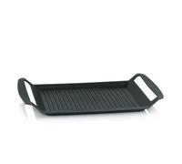Kela 11564 grill plat viande et légumes, fonte d'aluminium compatible induction, 30 x 24 cm, 'Kerros', Argent