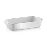 kela Plat de Service et de gratin Maila I 6 x 16 x 28 cm I Blanc I Céramique I Résiste à la Chaleur jusqu'à 280 °C I Vintage I Gratins, soupes, Tiramisu, gâteau