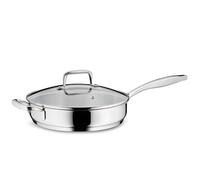 kela Poêle à frire en acier inoxydable 24 cm à haut bord FLAVORIA, 1,6L poêle à frire à induction avec couvercle, soupape d'échappement de vapeur, cocotte sans revêtement