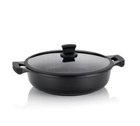 kela Poêle à servir/à braiser 32cm STELLA NOVA, avec couvercle et Oil Control System, Casserole à induction 5 L, Fonte d'aluminium revêtue, Poêle à paella à haut bord